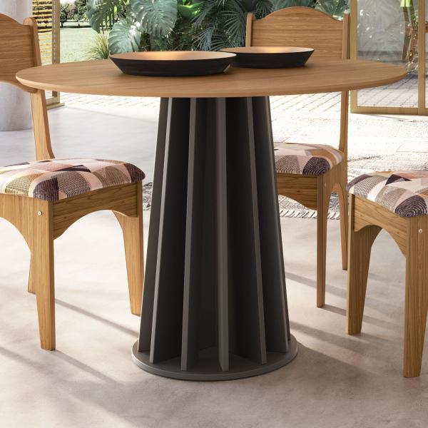 Imagem de Mesa de Madeira 100% Mdf Freijo/Preto Fosco Tm71 - Dalla Costa