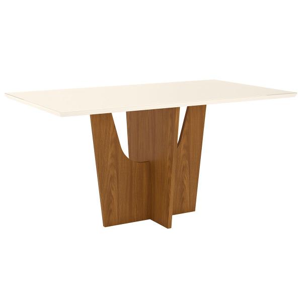 Imagem de Mesa de Madeira Danielly com Vidro Nature/Off White Si203 - Henn