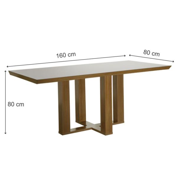 Imagem de Mesa de Madeira Lottus 160cm com Vidro Cinamomo/Off White - Lj Móveis