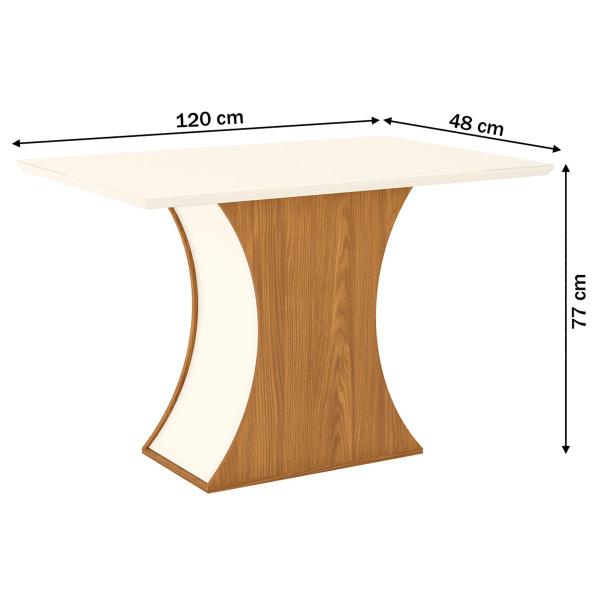 Imagem de Mesa de Madeira Selena com Vidro Nature/Off White Sci17 - Henn