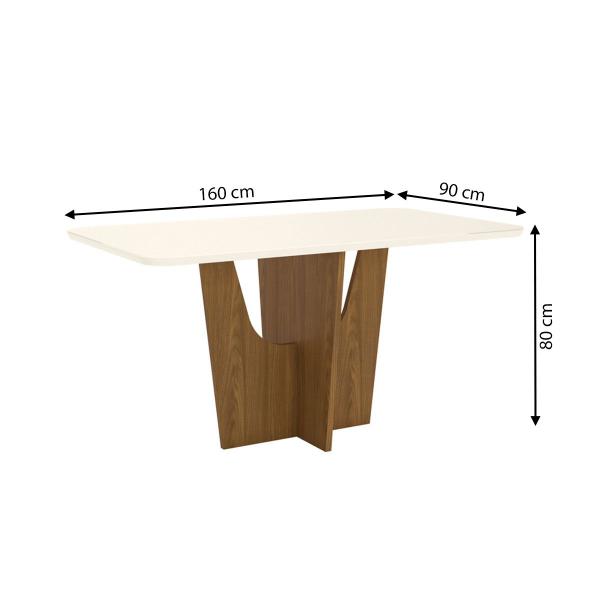 Imagem de Mesa de Madeira Vértice com Vidro Sc35 Nature/Off White - Henn