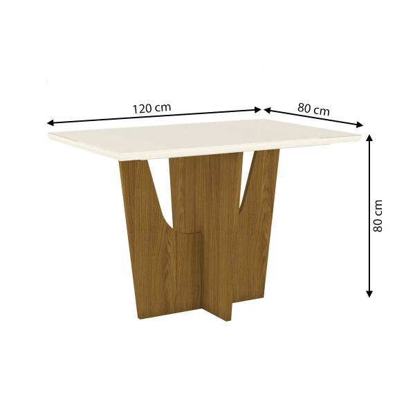 Imagem de Mesa de Madeira Vértice com Vidro Sc40 Nature/Off White - Henn