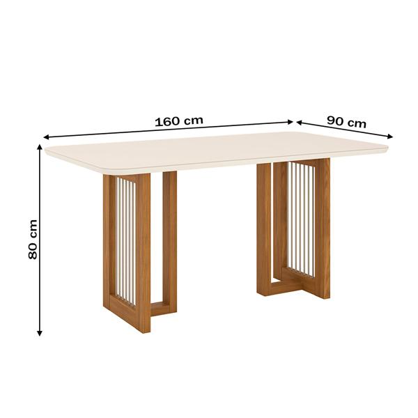 Imagem de Mesa de Madeira Yara com Vidro Nature/Off White Sc79 - Henn