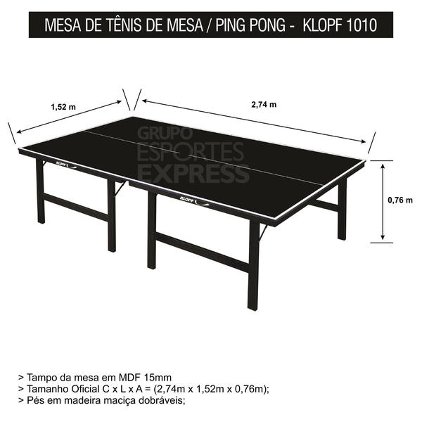 Imagem de Mesa de Ping Pong Black Table MDP 15mm Klopf Cód. 1010