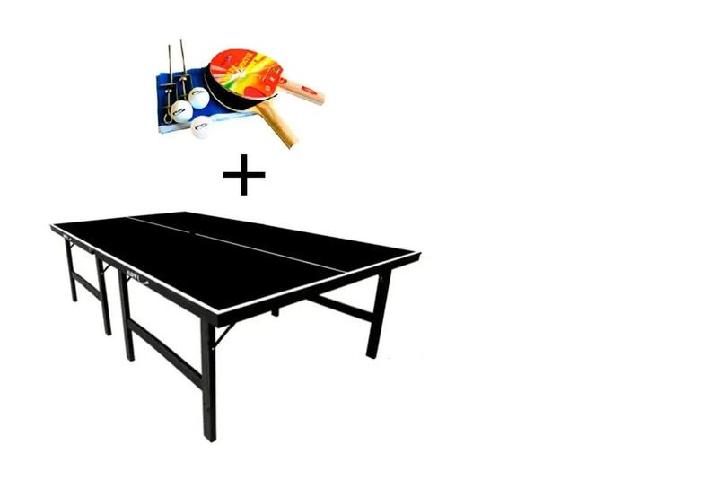 Imagem de MESA DE PING PONG COR PRETA OFICIAL MDP 15mm KLOPF 1010  + KIT Completo 5031