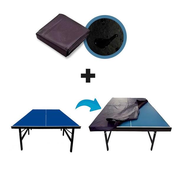 Imagem de MESA DE PING PONG MDF 15mm 1016 KLOPF + Capa Para Mesa Aberta