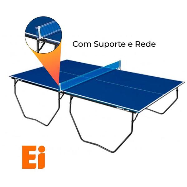 Imagem de MESA DE PING PONG MDF 15mm C/ RODAS, SUPORTE E REDE - KLOPF 1009