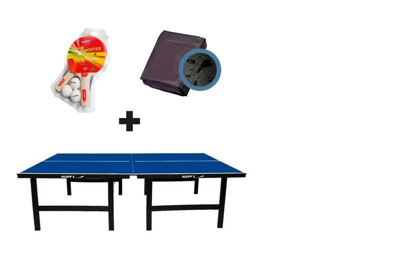 Imagem de MESA DE PING PONG MDF 18mm Klopf 1019 + KIT Completo 5031 + Capa Para Mesa Aberta