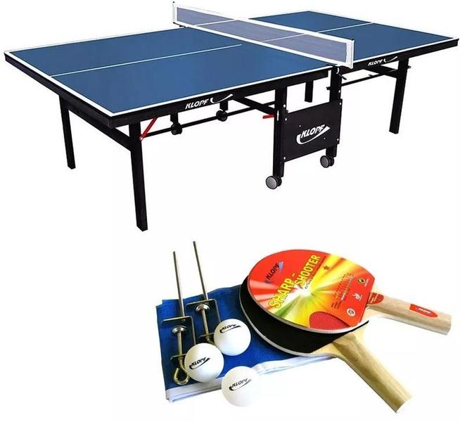 Imagem de MESA DE PING PONG MDF 18mm Klopf 1084 C/ RODAS + KIT Completo 5030