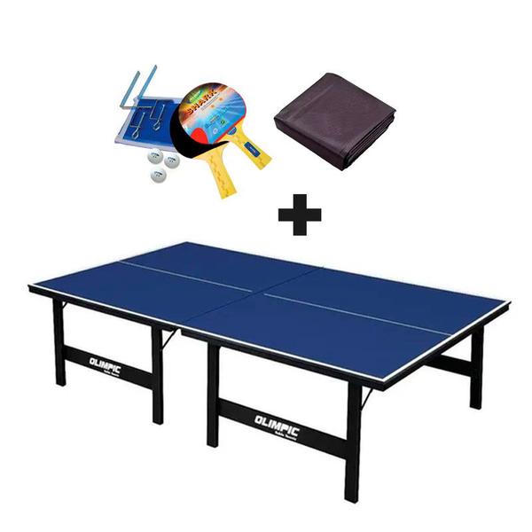 Imagem de MESA DE PING PONG MDP 12mm Olimpic 1014 + KIT Completo 5031 + Capa Para Mesa Aberta