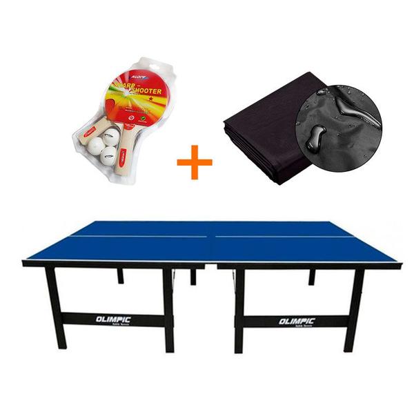 Imagem de MESA DE PING PONG MDP 12mm - Olimpic 1014 + KIT TÊNIS DE MESA 5030 + Capa Impermeável