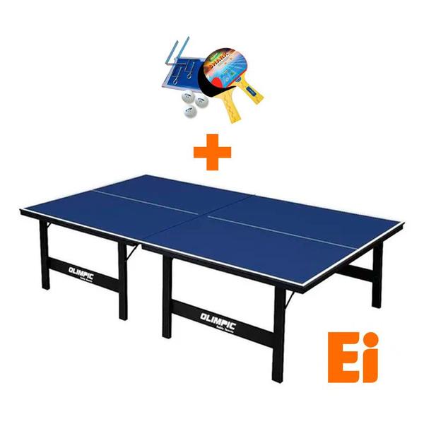 Imagem de MESA DE PING PONG MDP 12mm - Olimpic 1014 + KIT TÊNIS DE MESA 5031