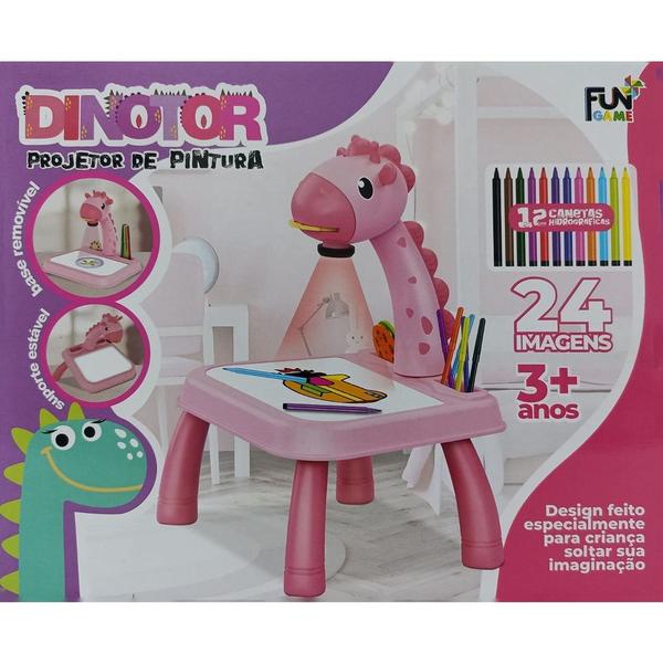 Imagem de Mesa de Pintura de Desenho de Projetor de Led Infantil Girafinha  (Rosa)