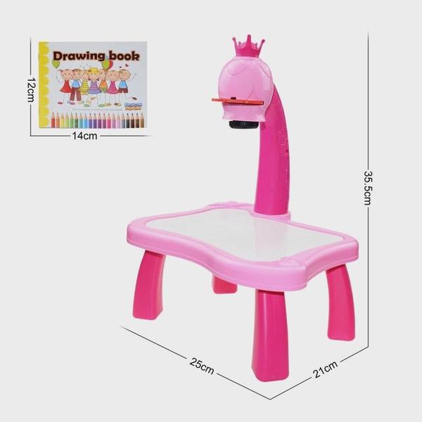 Imagem de Mesa de Pintura de Desenho de Projetor de Led Infantil (Rosa)