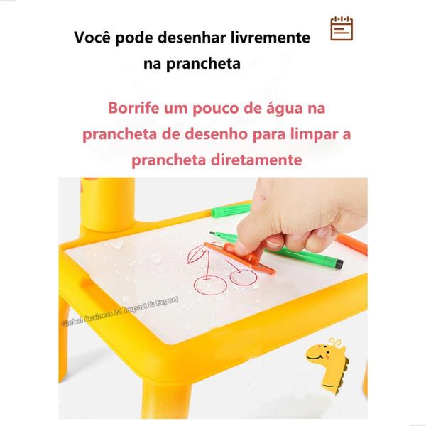 Imagem de Mesa De Pintura Lousa Projetora De Desenhos Infantil Mesa Projeção De Bebê C/Som Brinquedo Educativo