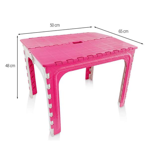 Imagem de Mesa de Plástico Dobrável Infantil Turminha Rosa