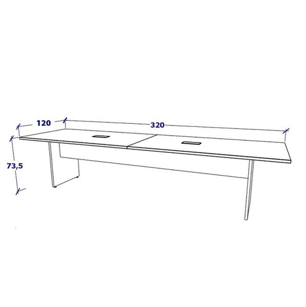 Imagem de Mesa de Reunião 3,20m x 1,20m Corporativa 2 Caixas de Tomada