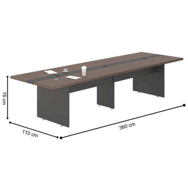 Imagem de Mesa de Reunião 8 Lugares Escritório Parma Freijó Preto