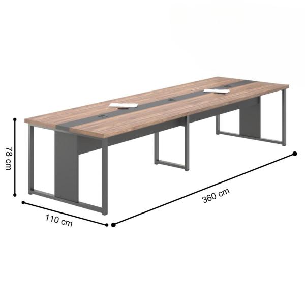 Imagem de Mesa de Reunião Escritório 6 Lugares Sintra Noce Preto