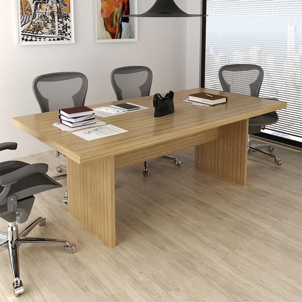 Imagem de Mesa de Reunião para Escritório Home Office ME4119 MDP Amendoa G69 - Gran Belo