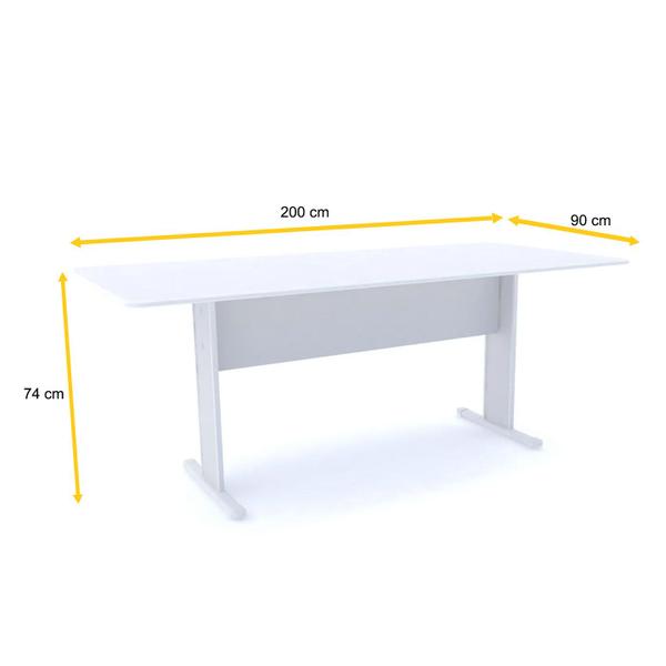 Imagem de Mesa de reunião retangular pandin maxxi - branco