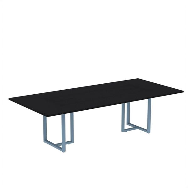 Imagem de Mesa de Reunião Retangular Tubular P25 Pandin 2,0 M Preto e Azul Dali