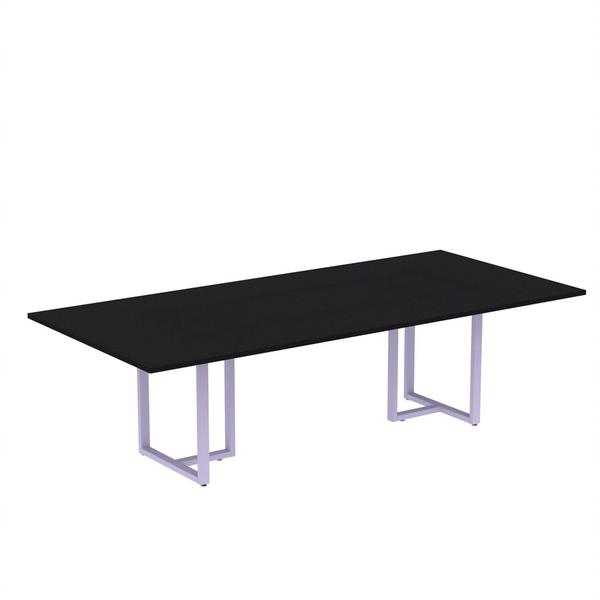 Imagem de Mesa de Reunião Retangular Tubular P25 Pandin 2,6 M Preto e Lilas