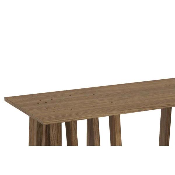 Imagem de Mesa de Sala Jantar Alteia Madeira Maciça c/ Tampo Madeirado c/ Vidro 90x180cm Nogueira/Preto fosco/Vidro preto - Kappesberg