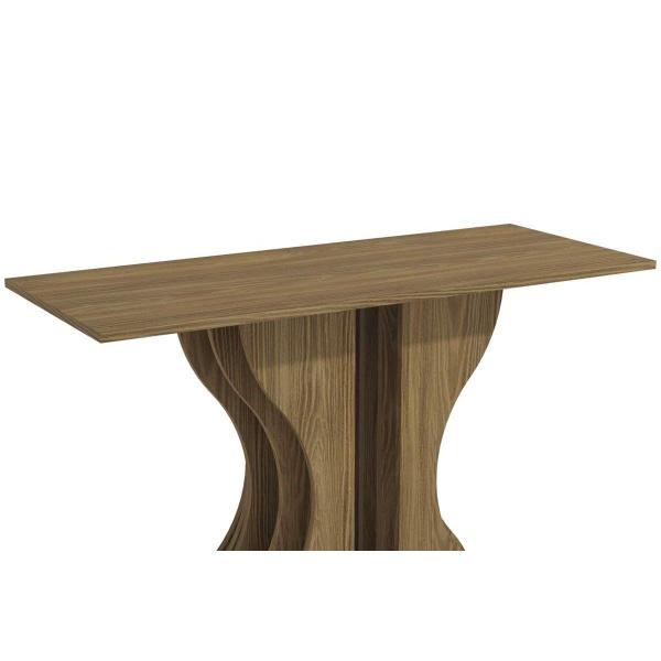 Imagem de Mesa de Sala Jantar Copaíba c/ Tampo Madeirado c/ Vidro 90x170cm Nogueira/Vidro Nogueira - Kappesberg