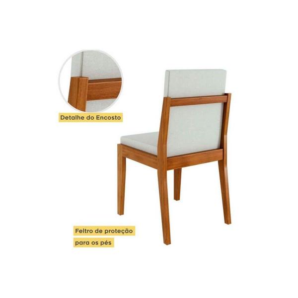 Imagem de Mesa de Sala Jantar Donna c/ Tampo Madeirado c/ Vidro 120cm + Cadeiras Lady 4 Un Natural - Nesher