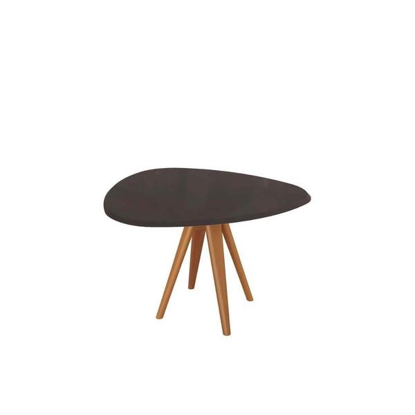 Imagem de Mesa de Sala Jantar Duna Madeira Maciça c/ Tampo Madeirado c/ Vidro 135x105cm Carvalho/Preto fosco/Vidro preto - Kappesberg