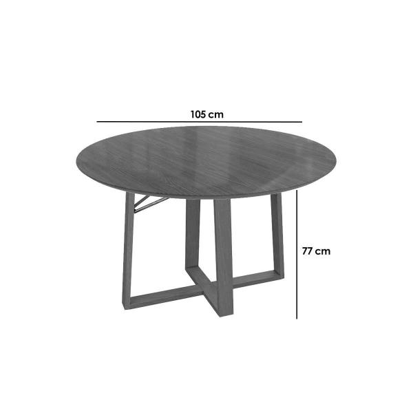 Imagem de Mesa de Sala Jantar Elma Madeira Maciça c/Tampo Madeirado c/ Vidro 105x105cm Carvalho/Nogueira/Vidro Bronze - Kappesberg