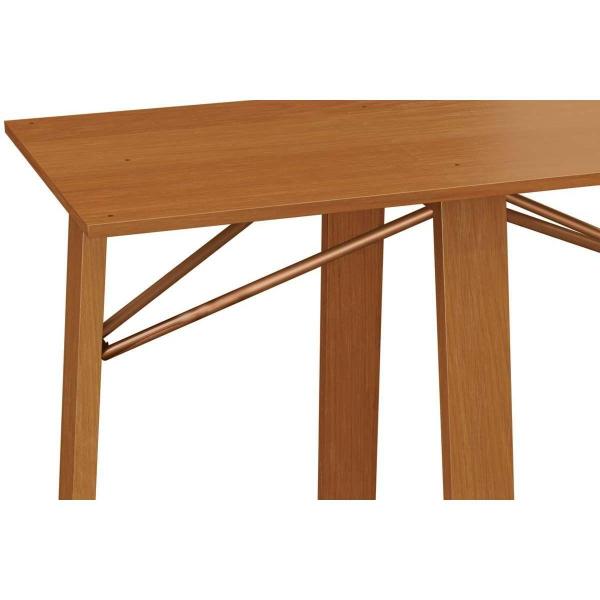 Imagem de Mesa de Sala Jantar Elma Madeira Maciça + Tampo Madeirado c/ Vidro 180x105cm Carvalho/Nogueira/Vidro Nogueira - Kappesberg