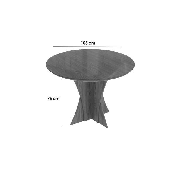 Imagem de Mesa de Sala Jantar Figueira c/Tampo Madeirado c/ Vidro 105x105cm Nogueira/Vidro Bronze - Kappesberg