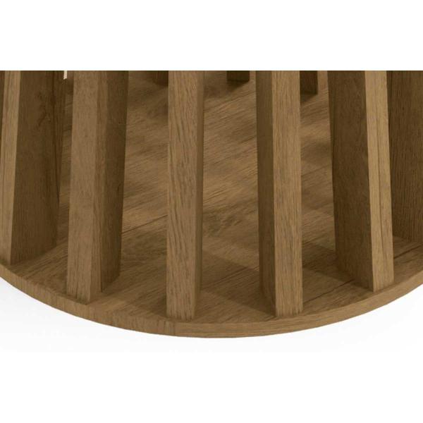 Imagem de Mesa de Sala Jantar Lavanda + Tampo Madeirado c/ Vidro 135x105cm Nogueira - Kappesberg