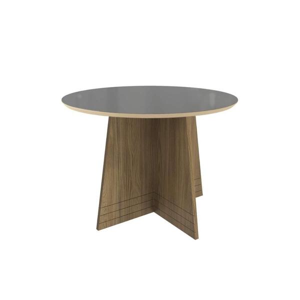 Imagem de Mesa de Sala Jantar Lótus c/ Tampo Madeirado c/ Vidro 105x105cm Nogueira/Vidro Bronze - Kappesberg