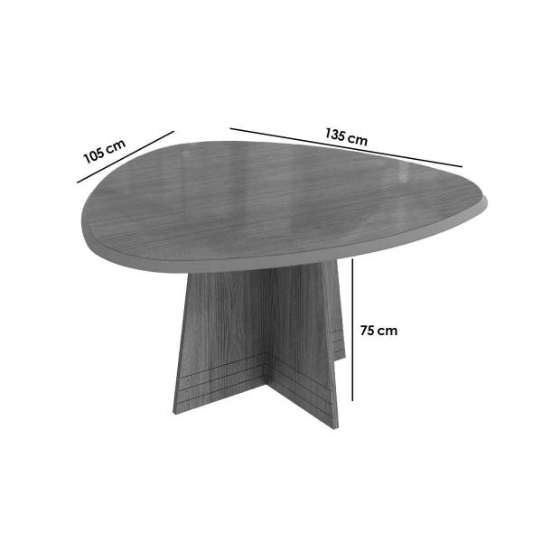 Imagem de Mesa de Sala Jantar Lótus c/ Tampo Madeirado c/ Vidro 105x135cm Nogueira/Vidro Nogueira - Kappesberg