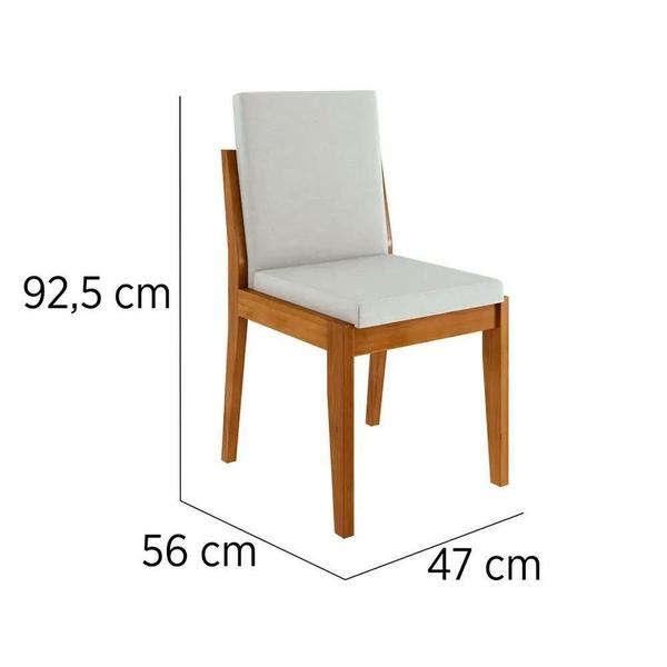 Imagem de Mesa de Sala Jantar Monalisa c/ Tampo Madeirado c/ Vidro 160cm+ 6 Cadeiras Lady Natural - Nesher