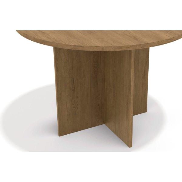 Imagem de Mesa de Sala Jantar Nirá ME01+ Tampo Madeirado 108x108cm Walnut Fosco - Kappesberg