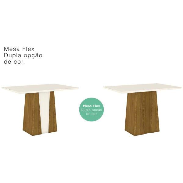 Imagem de Mesa de Sala Jantar Orus + Tampo Madeirado 120x80cm Nature/Off White - Henn