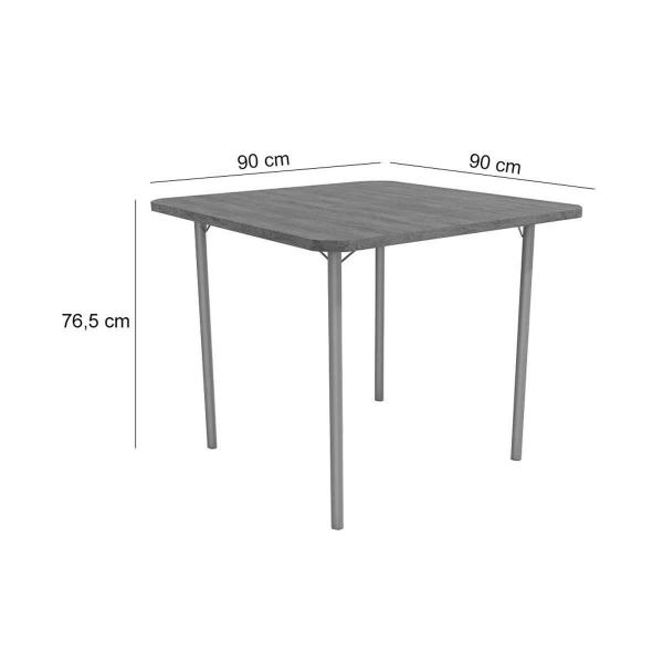 Imagem de Mesa de Sala Jantar Sena M057 Aço c/Tampo Mairado 90x90cm Cromada - Kappesberg