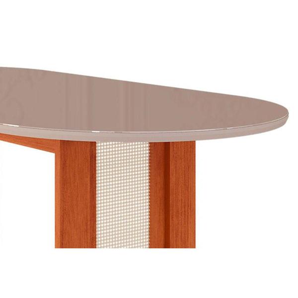 Imagem de Mesa de Sala Jantar Valentina c/Tampo Madeirado Oval 210x100cm Cinamomo/Off White - Cimol