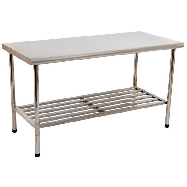 Imagem de Mesa De Serviço 100% Aço Inox 1,50x70 Prateleira Reforçada Desmontável Multiuso Imeca