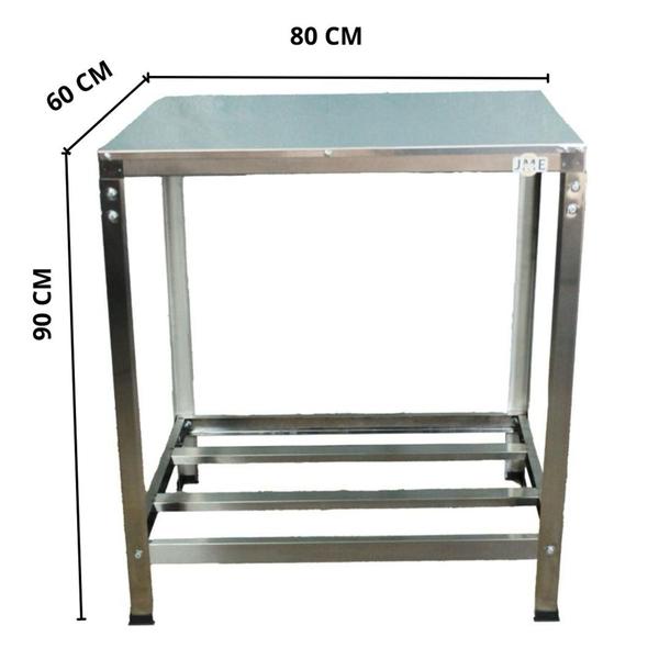 Mesa De Serviço 800x600 Inox Confeitaria Açougue Padaria - JME METAL Imagem de Mesa De Serviço 800x600 Inox Confeitaria Açougue Padaria