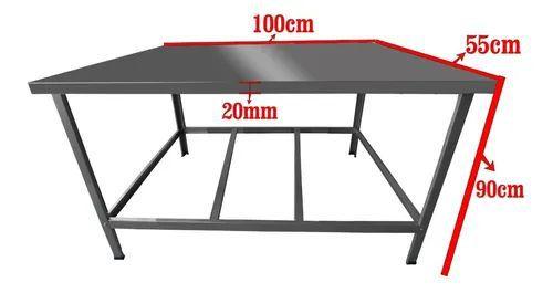 Mesa De Serviço Confeitaria Açougue Padaria 55x100 Slim Tampo Inox - Cefaz Imagem de Mesa De Serviço Confeitaria Açougue Padaria 55x100 Slim Tampo Inox