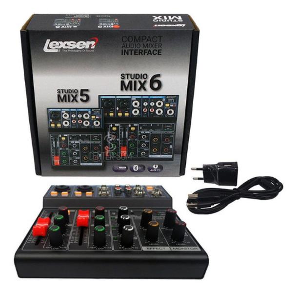 Imagem de Mesa De Som 6 Canais Studio Mix 6 Lexsen Interface Usb/bt/48