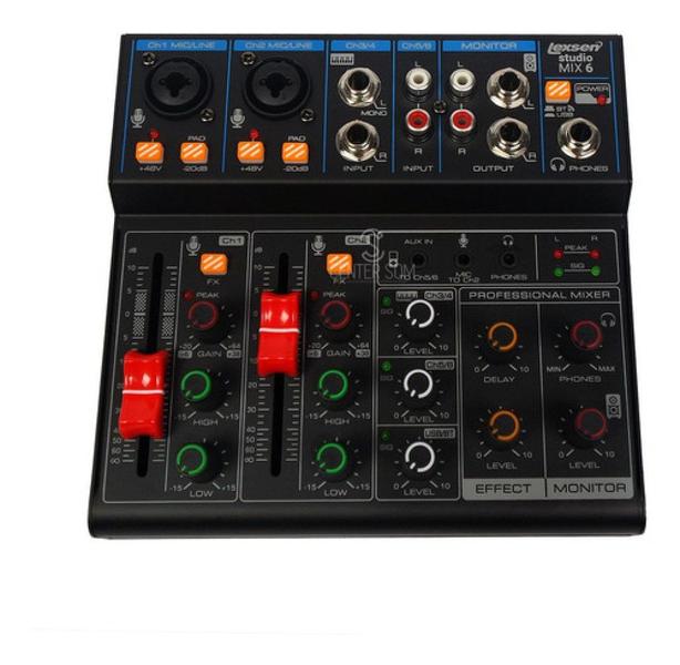 Imagem de Mesa De Som 6 Canais Studio Mix 6 Lexsen Interface Usb/bt/48