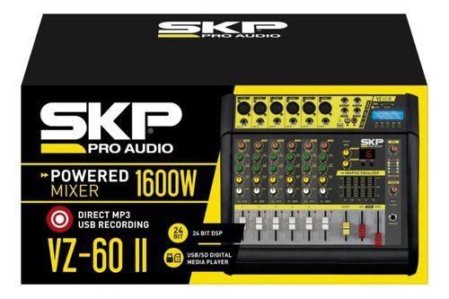 Imagem de Mesa de Som Amplificada 6 Canal Skp Vz-60 Bivolt 400w Rms Bluetooth