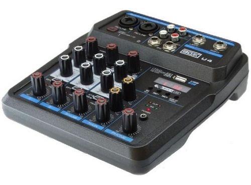 Imagem de Mesa De Som Boxx Mixer U4  4 Canais Usb Com Interface