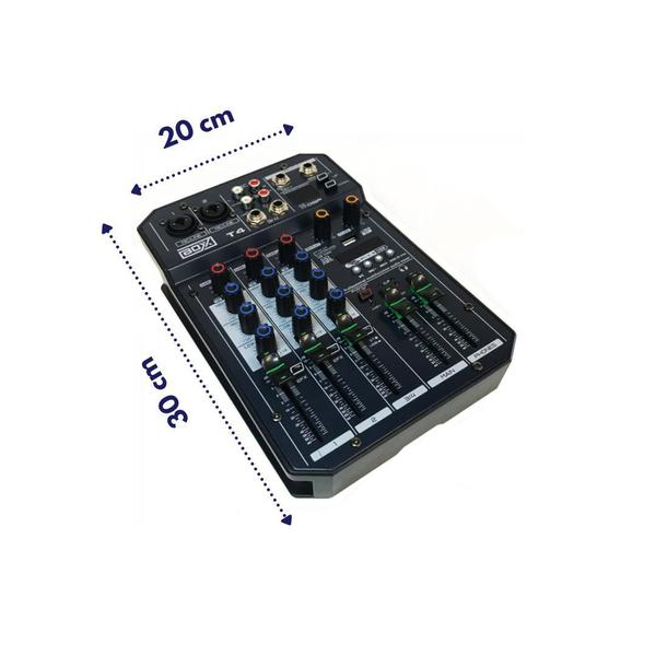 Imagem de Mesa de Som Console Mixer 4 Canais Interface Usb Lives E Gravações BOXX T4